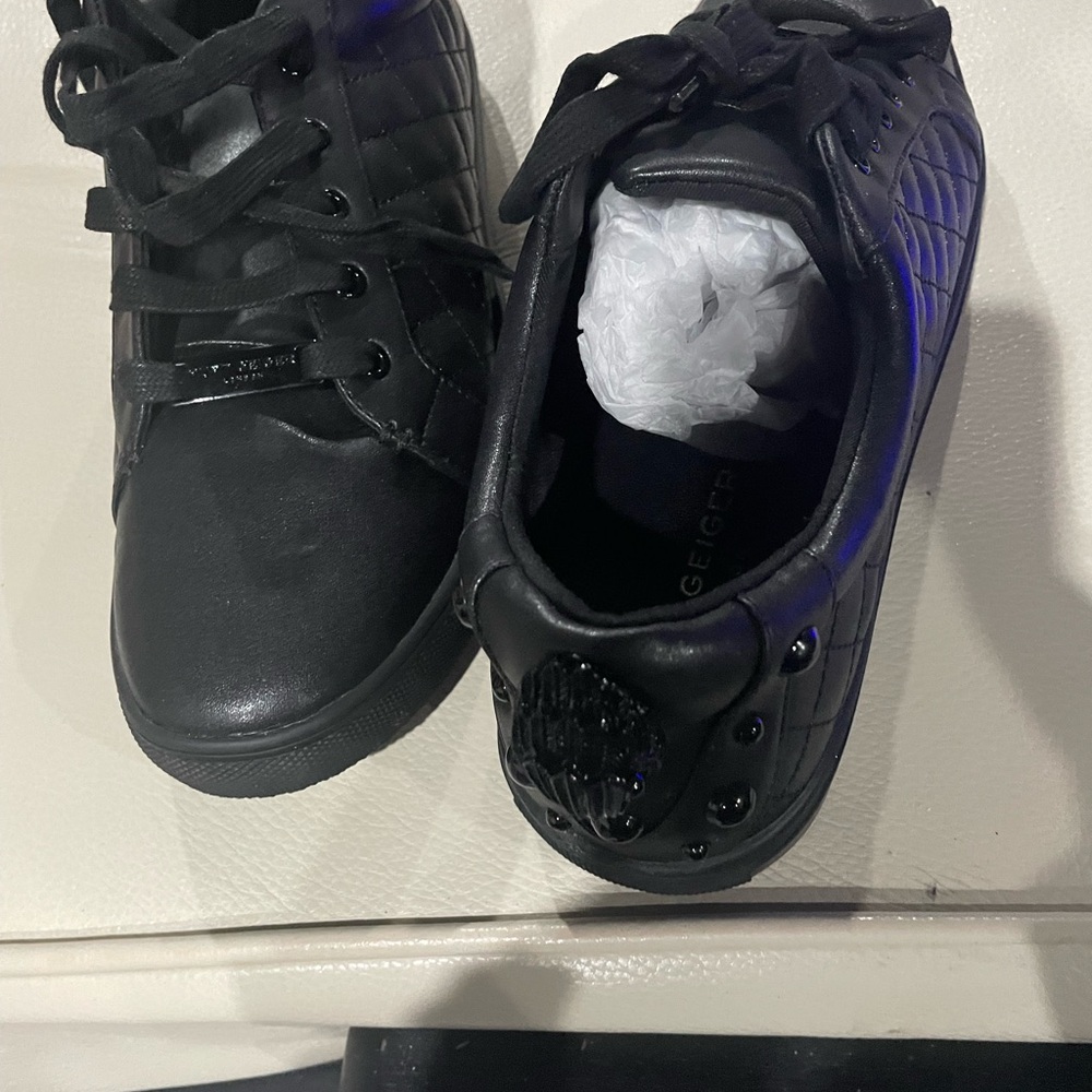 Kurt Geiger Black Quilted Kids Sneakers